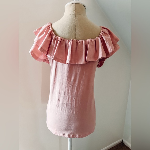 NWT Doe & Rae Pink Ruffle Top - Picture 2 of 5